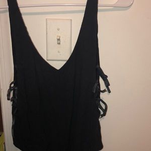 Grey tie up side body suit